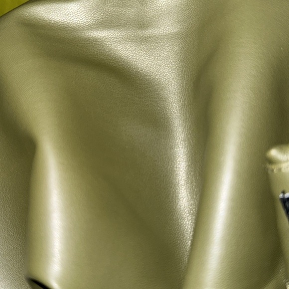 New FAUX LEATHER RUCHED WRAP MIDI SKIRT - Picture 7 of 8